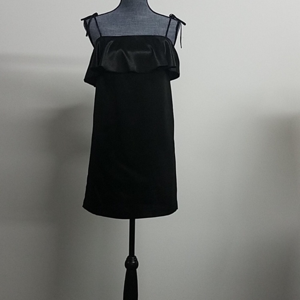 Silky ruffle details mini dress - Picture 2 of 6